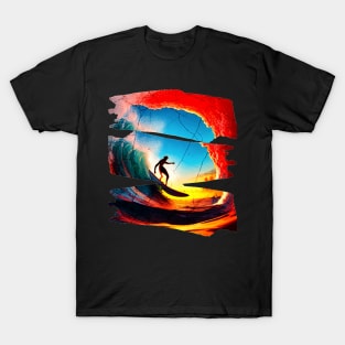 Surfing Riding Therapy, Hello Summer Vintage Funny Surfer Riding Surf Racing Surfing Lover Gifts T-Shirt